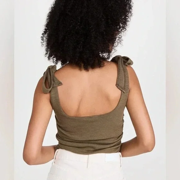 Free People FP Movement Women's Boulevard Tank Top Brown Ties at Shoulder NWOT - Picture 6 of 8